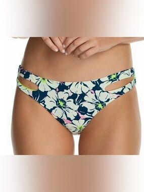 NWT. Raisins navy floral cut-out swim bottom. Medium.